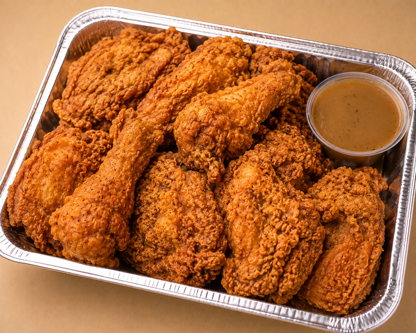Homestyle fried chicken with gravy